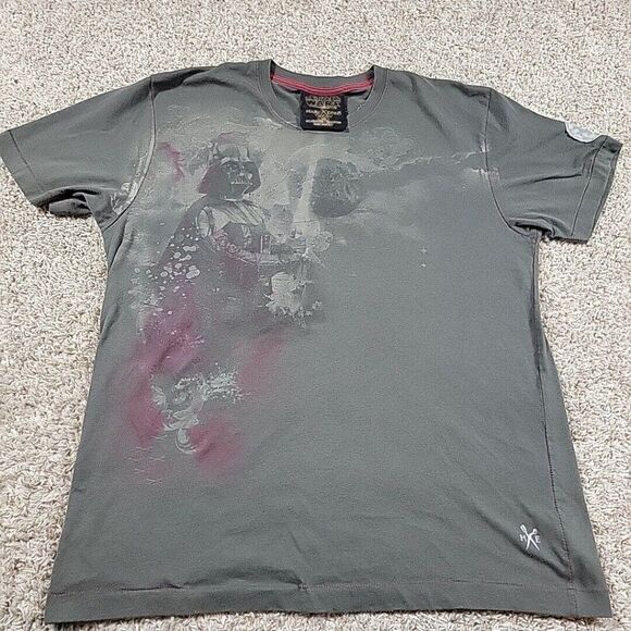 Darth Vader Star Wars Marc Ecko Shirt Adult 2XL Gray Graphic Short Sleeve Flaw - Picture 1 of 10